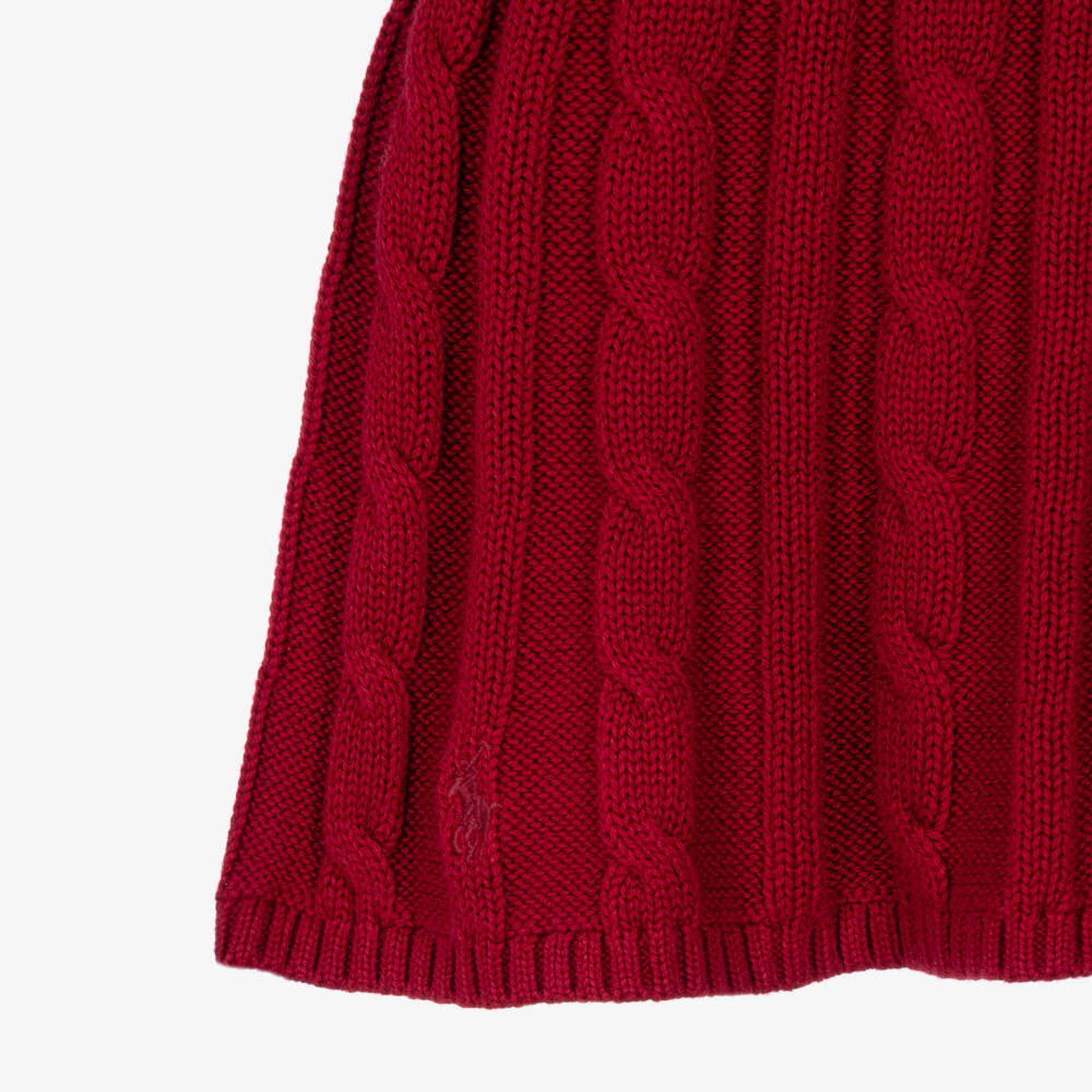 Ralph Lauren-Girls Red Cable Knit Skirt | Childrensalon