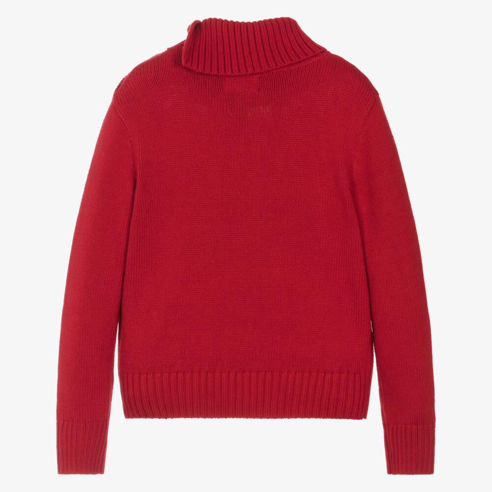 Ralph Lauren-Girls Red Scottie Dog Cotton Jumper | Childrensalon