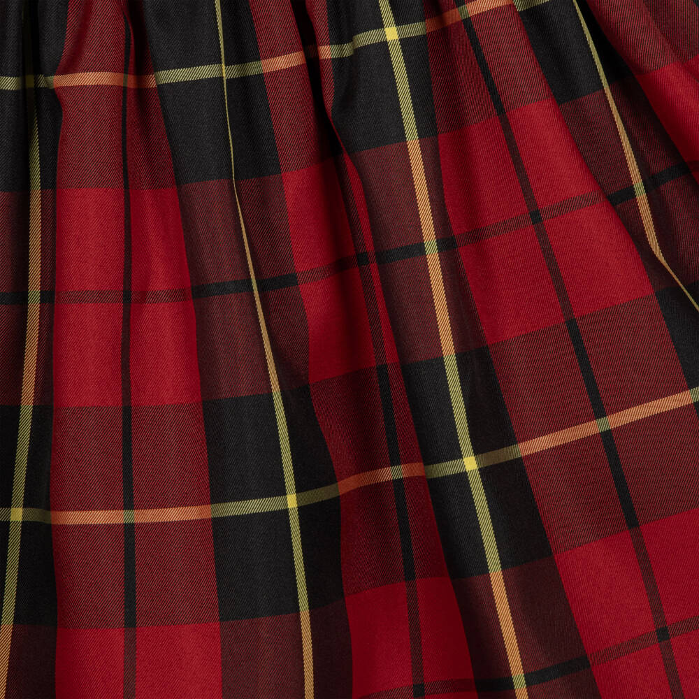 Ralph Lauren-Girls Red Tartan Taffeta Dress | Childrensalon