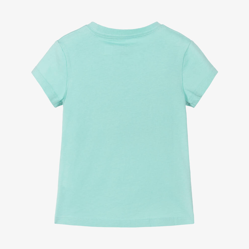 Ralph Lauren-Girls Turquoise Blue Polo Bear T-Shirt | Childrensalon