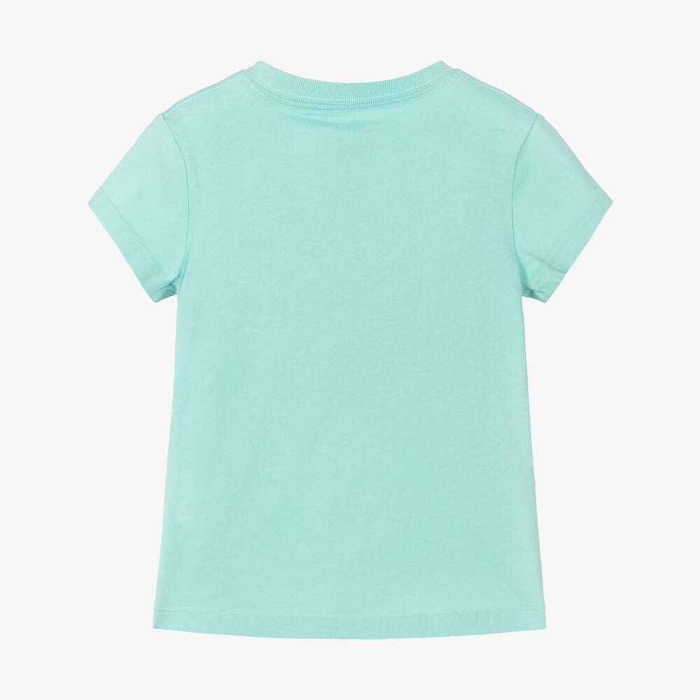 Ralph Lauren-Girls Turquoise Blue Polo Bear T-Shirt | Childrensalon