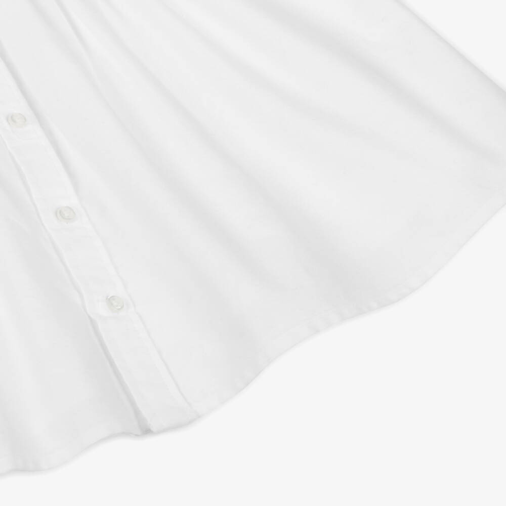 Ralph Lauren-Girls White Oxford Cotton Shirt Dress | Childrensalon