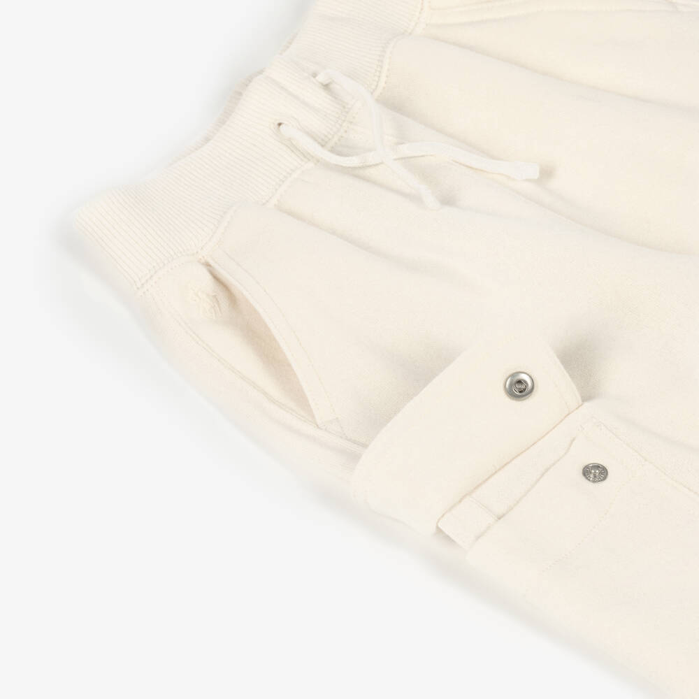 Ralph Lauren-Girls Wide Leg Cargo Joggers in Cream | Childrensalon