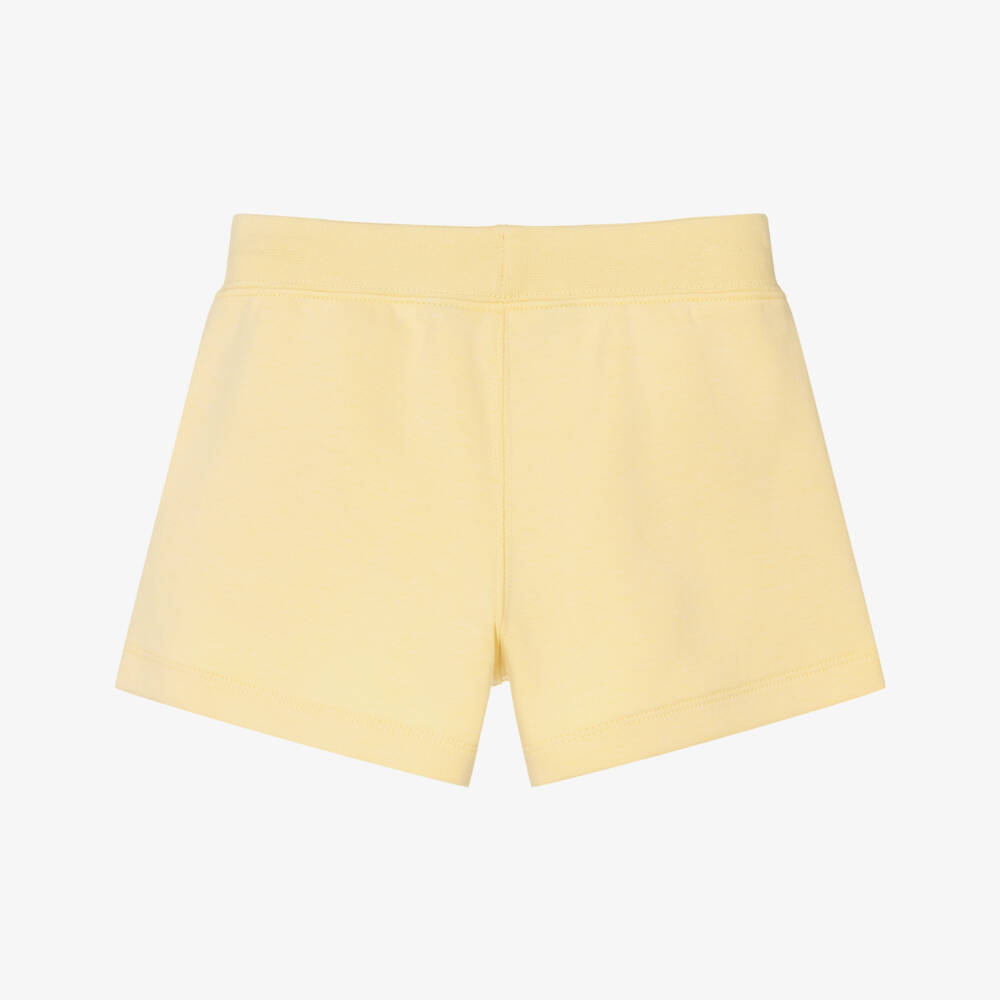 Ralph Lauren-Girls Yellow Jersey Drawstring Shorts | Childrensalon