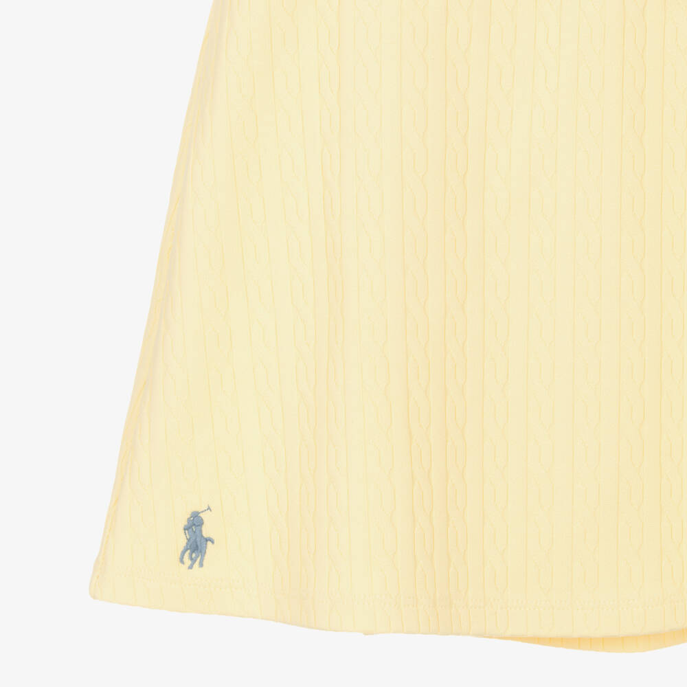 Ralph Lauren-Girls Yellow Mini-Cable Beach Skirt | Childrensalon