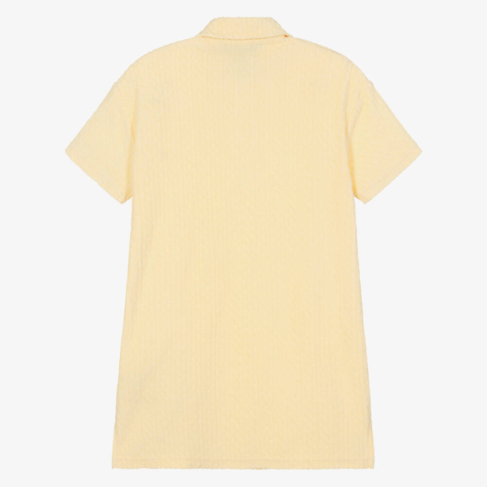 Ralph Lauren-Girls Yellow Towelling Mini-Cable Beach Dress | Childrensalon