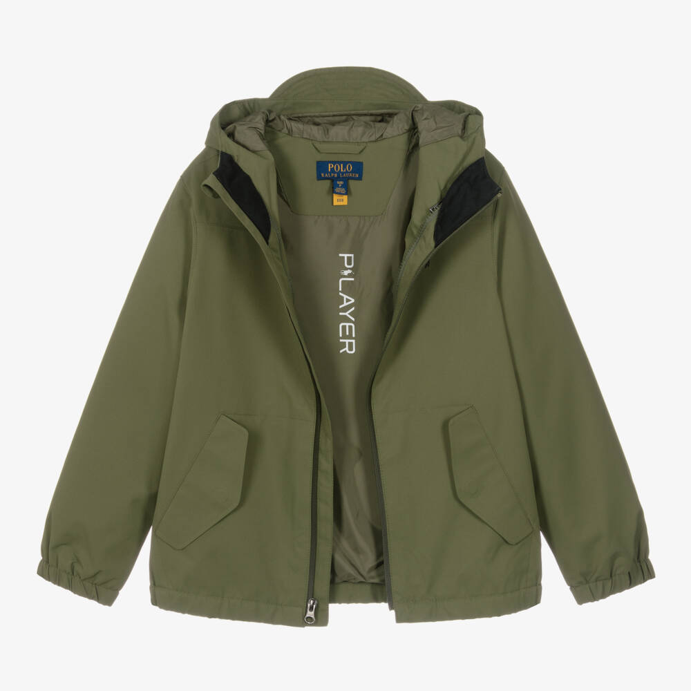 Ralph Lauren-Green Hooded P-Layer Jacket | Childrensalon