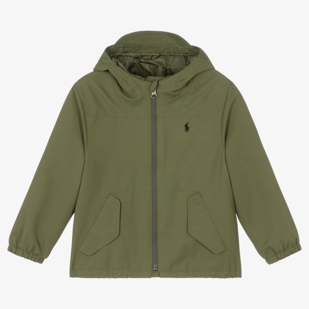 Ralph Lauren-Green Hooded P-Layer Jacket | Childrensalon