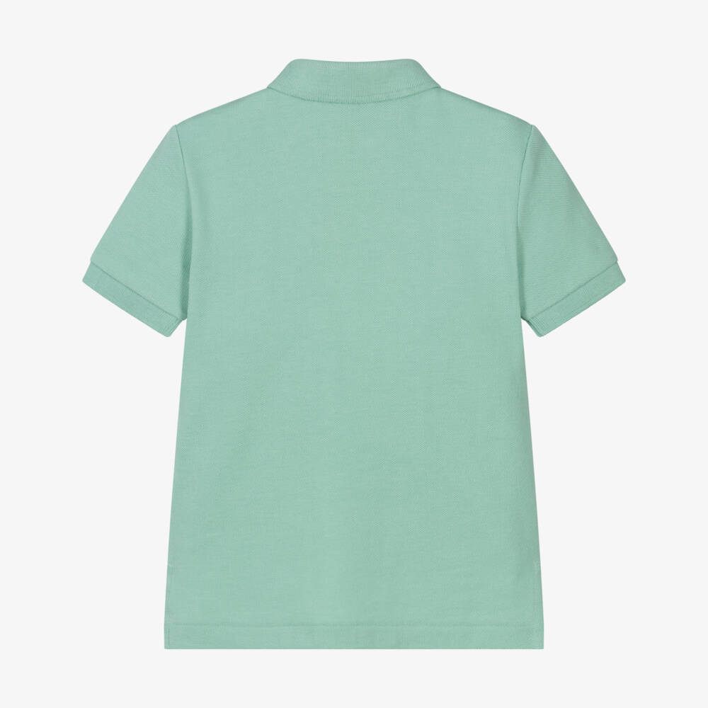 Ralph Lauren-Boys Green Cotton Piqué Polo Shirt with Embroidered Logo | Childrensalon