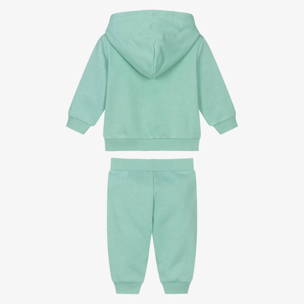 Ralph Lauren-Baby Boys Green Pony Logo Hooded Tracksuit | Childrensalon