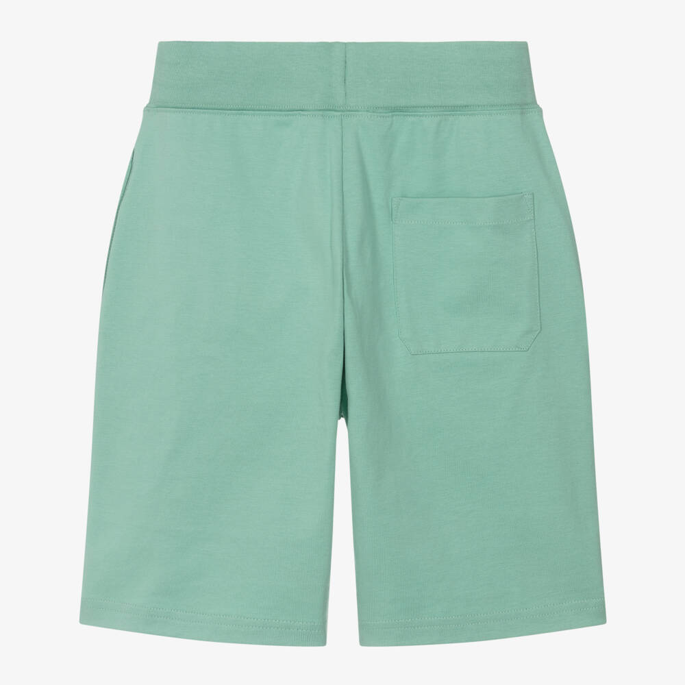 Ralph Lauren-Boys Green Cotton Jersey Drawstring Shorts | Childrensalon