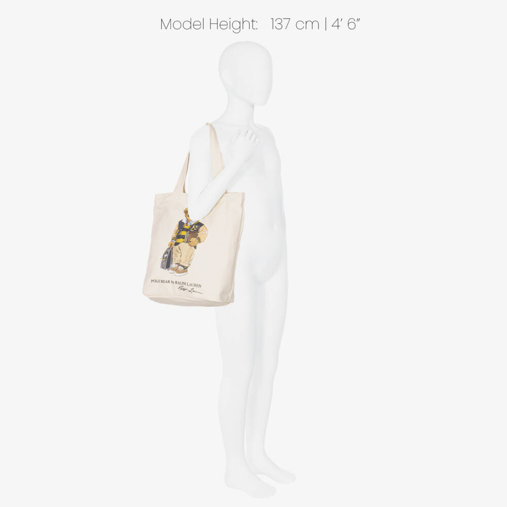 Ralph Lauren-Ivory Back To School Bear Tote Bag (35cm) | Childrensalon