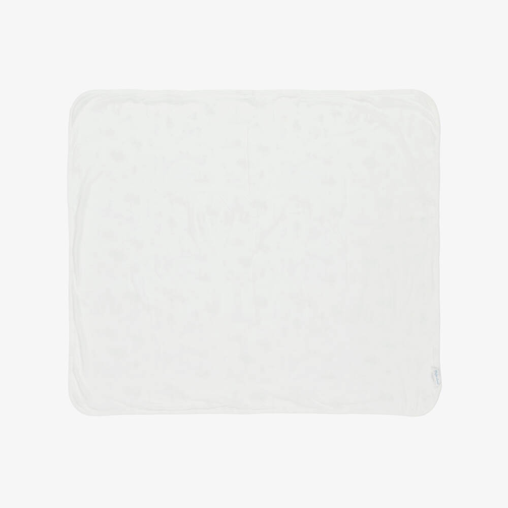 Ralph Lauren-بطانية قطن جيرسي بطبعة سنترال بارك لون عاجي (80 سم) | Childrensalon