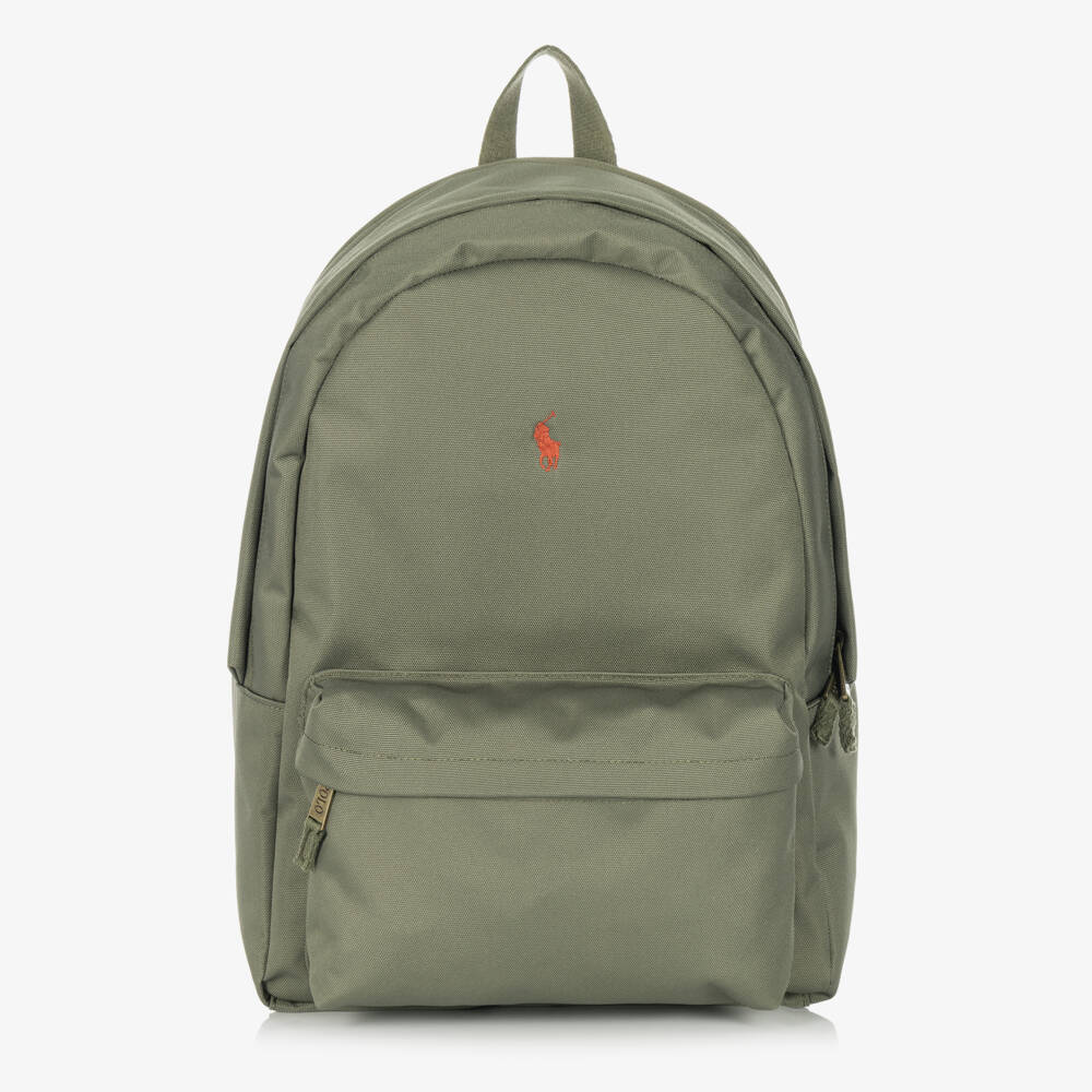 Ralph Lauren-Khaki Green Logo Backpack (44cm) | Childrensalon