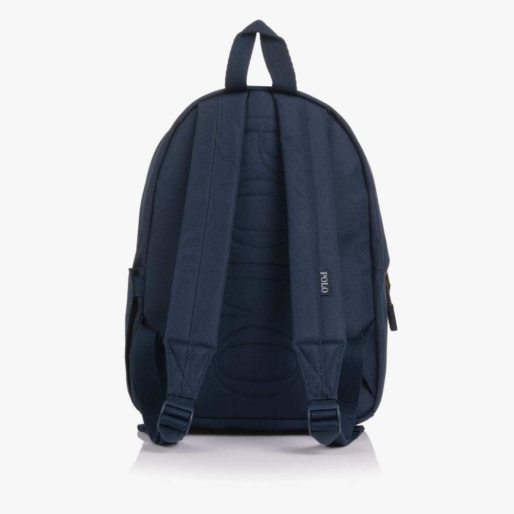 Ralph Lauren-Navy Blue Pony Logo Backpack (36cm) | Childrensalon