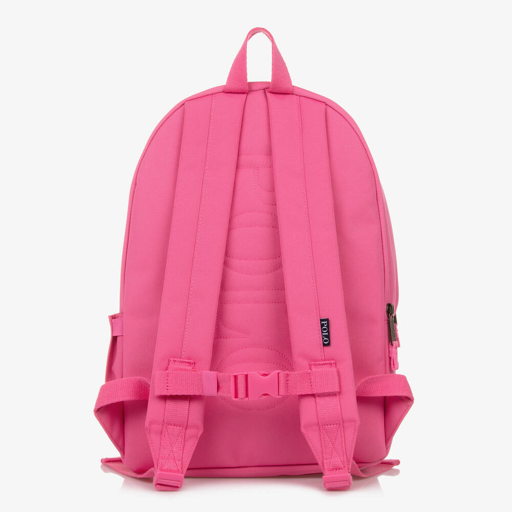 Ralph Lauren-حقيبة ظهر بولو بير كانفاس لون زهري (44 سم) | Childrensalon