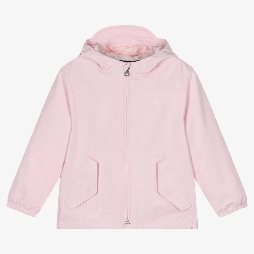 Ralph Lauren-Pink Hooded P-Layer Jacket | Childrensalon