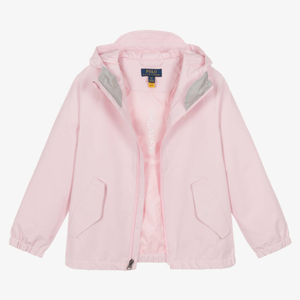Ralph Lauren-Pink Hooded P-Layer Jacket | Childrensalon