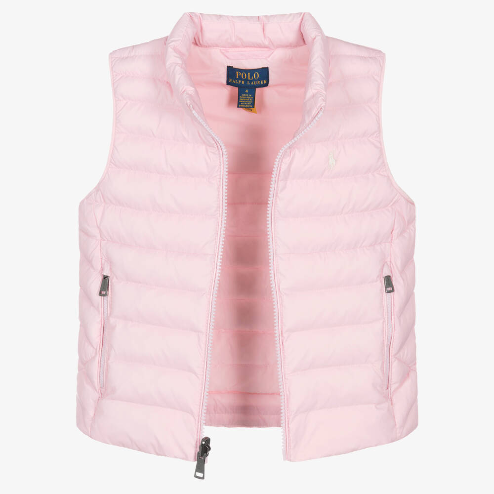 Ralph Lauren-Жилет P Слой 2 розовый с логотипом пони | Childrensalon