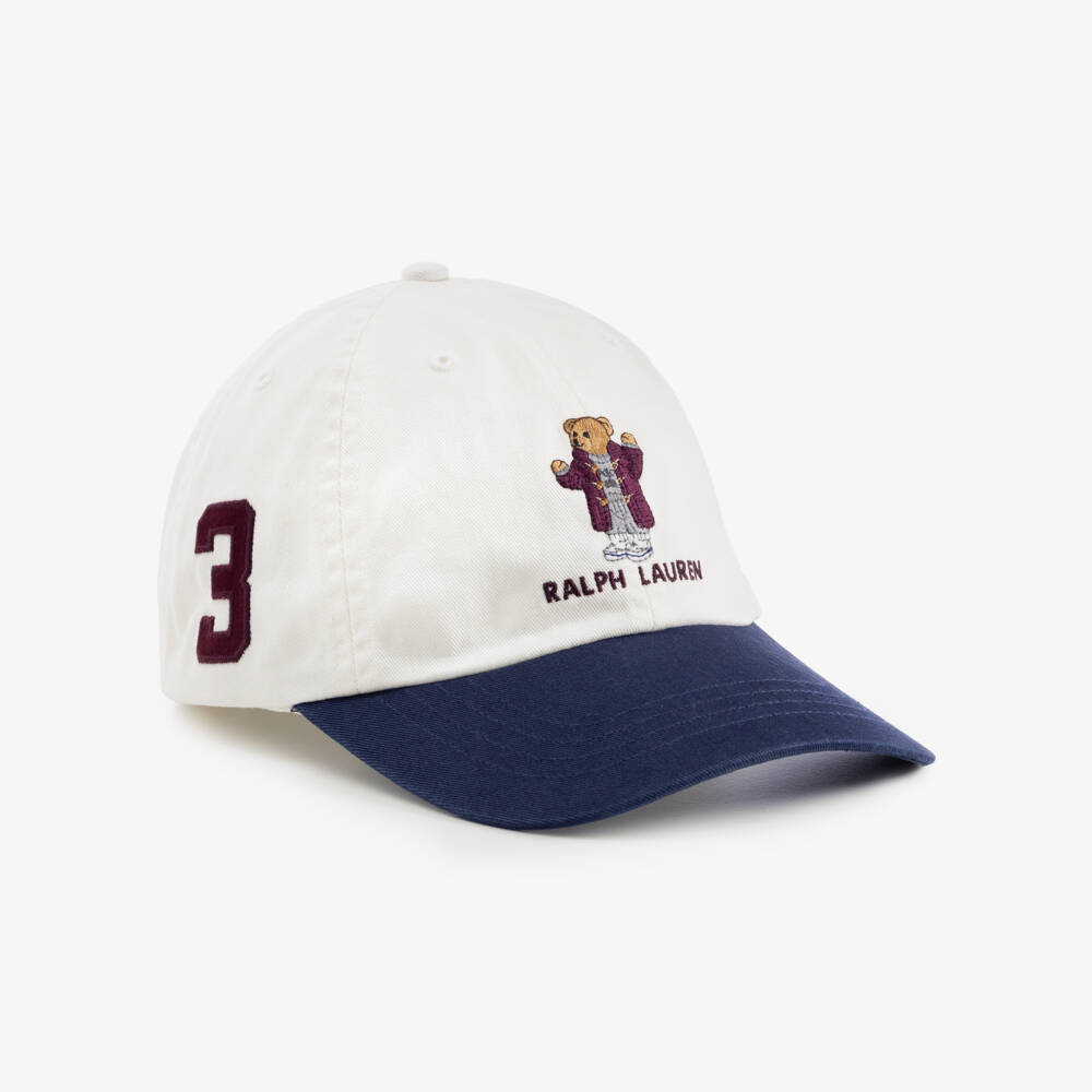 Ralph Lauren-Polo Bear Cotton Twill Cap in Ivory | Childrensalon