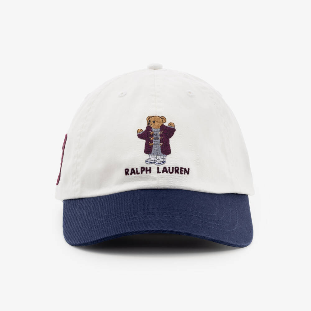 Ralph Lauren-Polo Bear Cotton Twill Cap in Ivory | Childrensalon