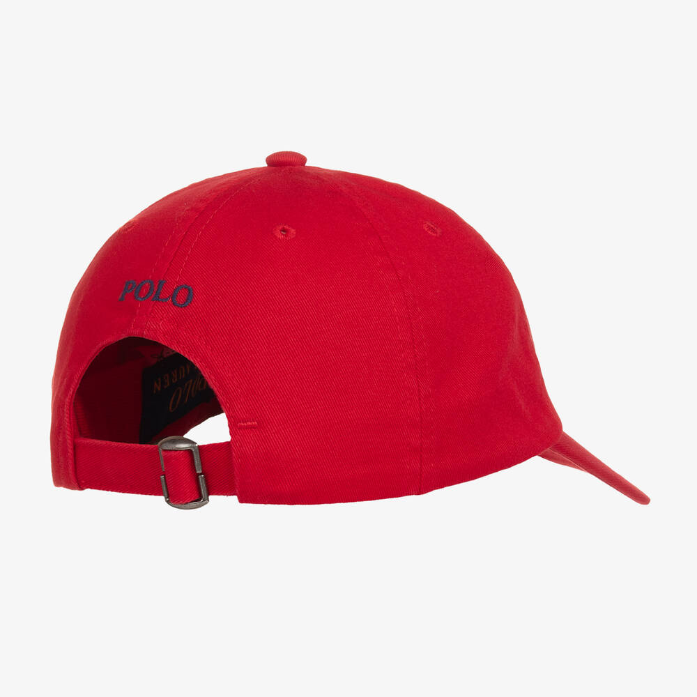Ralph Lauren-Red Cotton Pony Logo Cap | Childrensalon