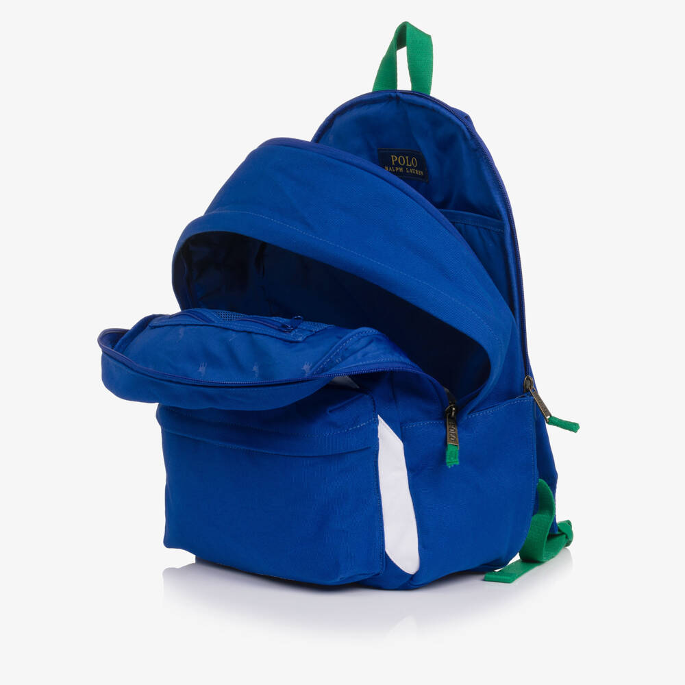 Ralph Lauren-Royal Blue Backpack with Big Pony Embroidery (45cm) | Childrensalon