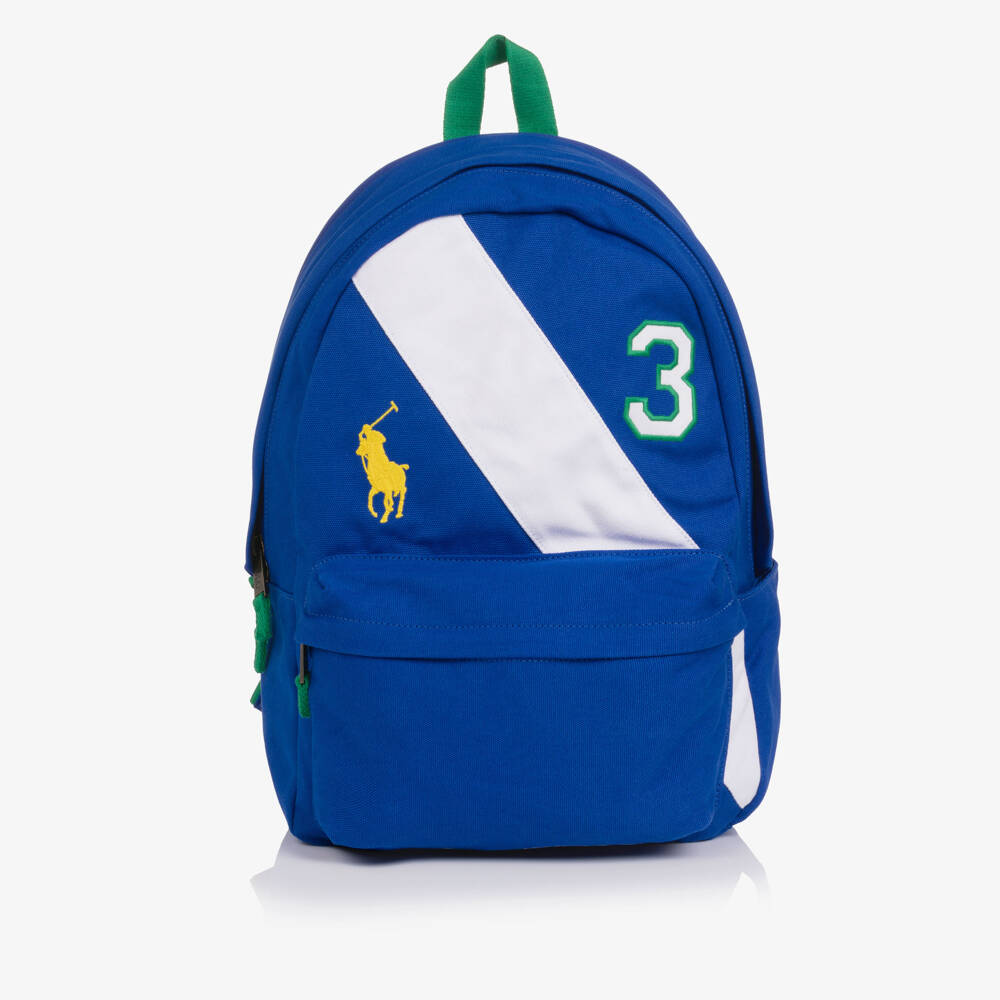 Ralph Lauren-Royal Blue Backpack with Big Pony Embroidery (45cm) | Childrensalon