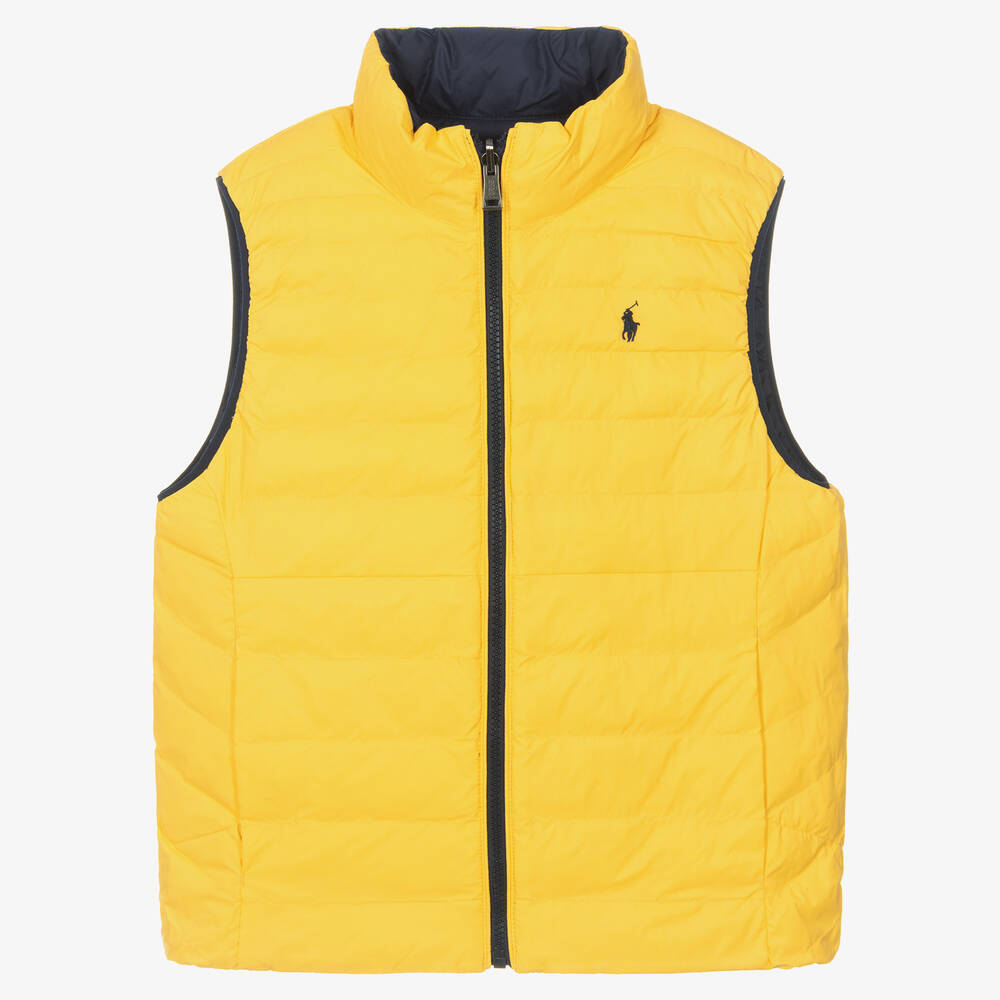 Ralph Lauren-Teen Blue & Yellow P-Layer 2 Reversible Gilet | Childrensalon