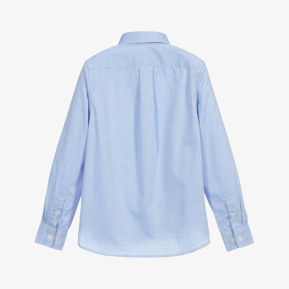 Polo Ralph Lauren-Teen Boys Blue Cotton Logo Shirt | Childrensalon