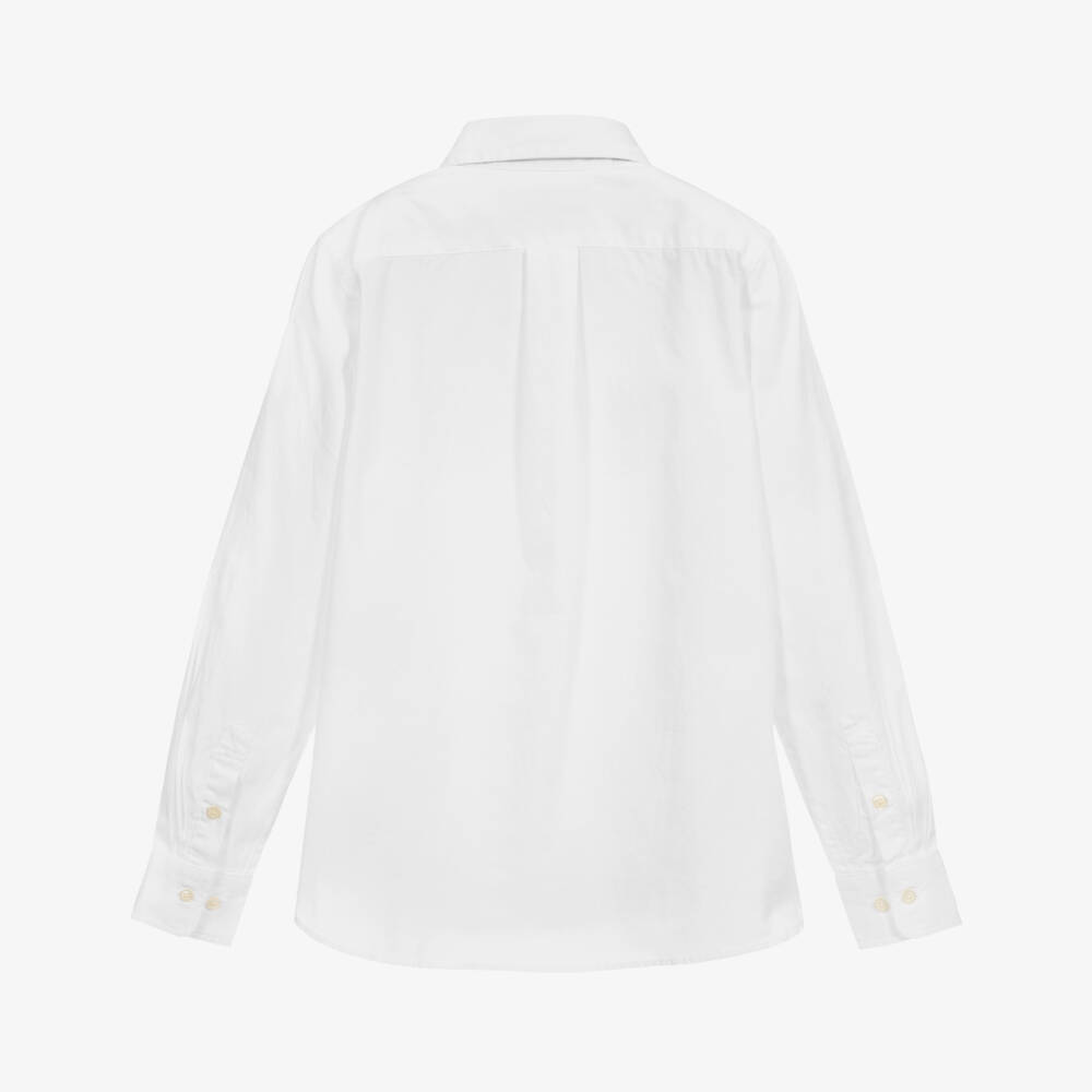 Polo Ralph Lauren-Teen Boys White Cotton Logo Shirt | Childrensalon