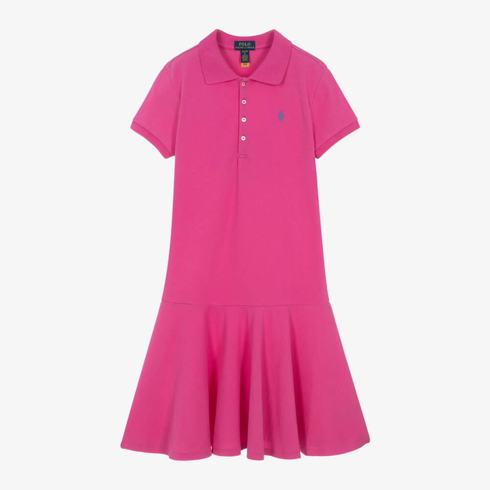 Ralph Lauren - Teen Girls Fuchsia Pink Cotton Polo Dress