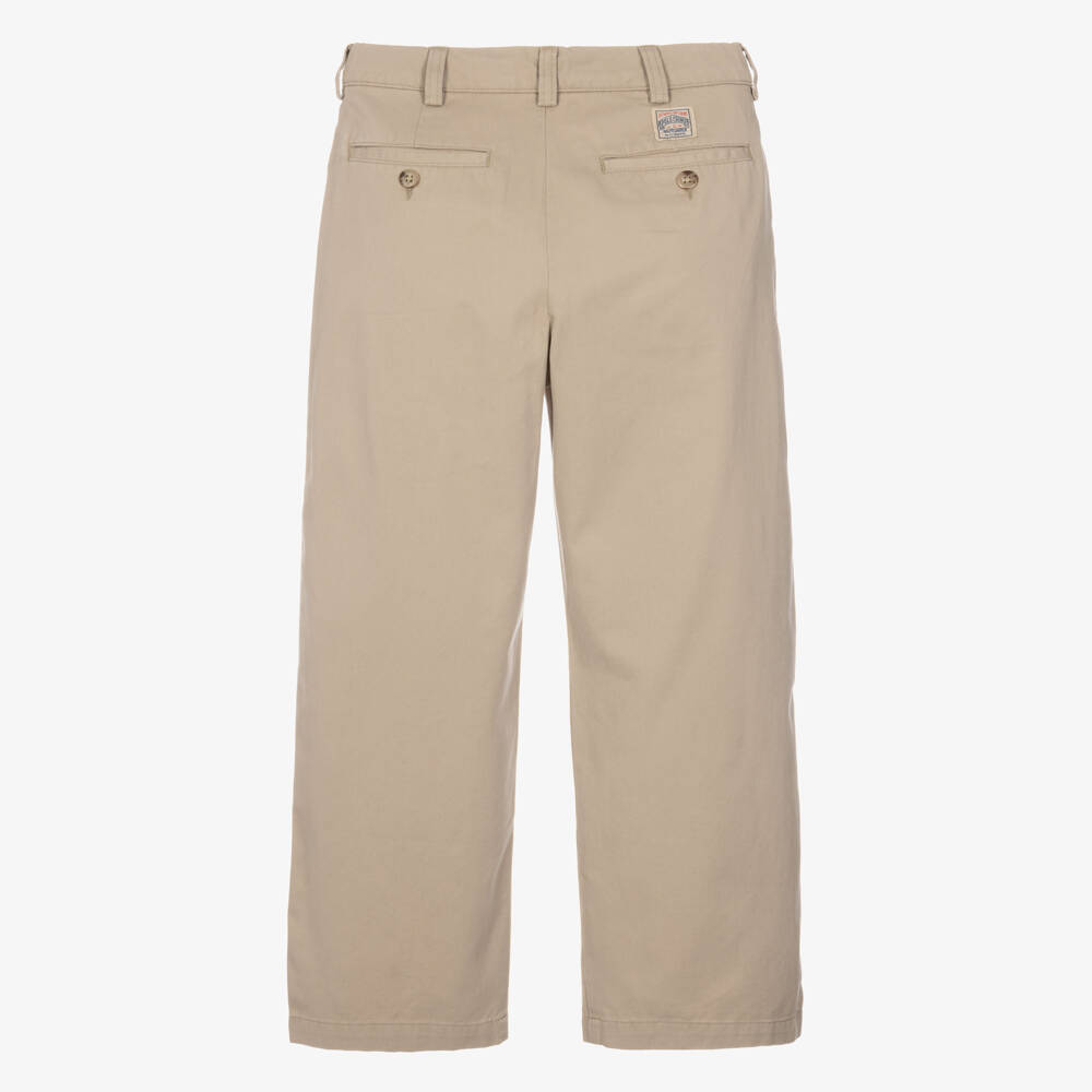 Ralph Lauren-The Big Chino Trousers in Beige Cotton Twill | Childrensalon