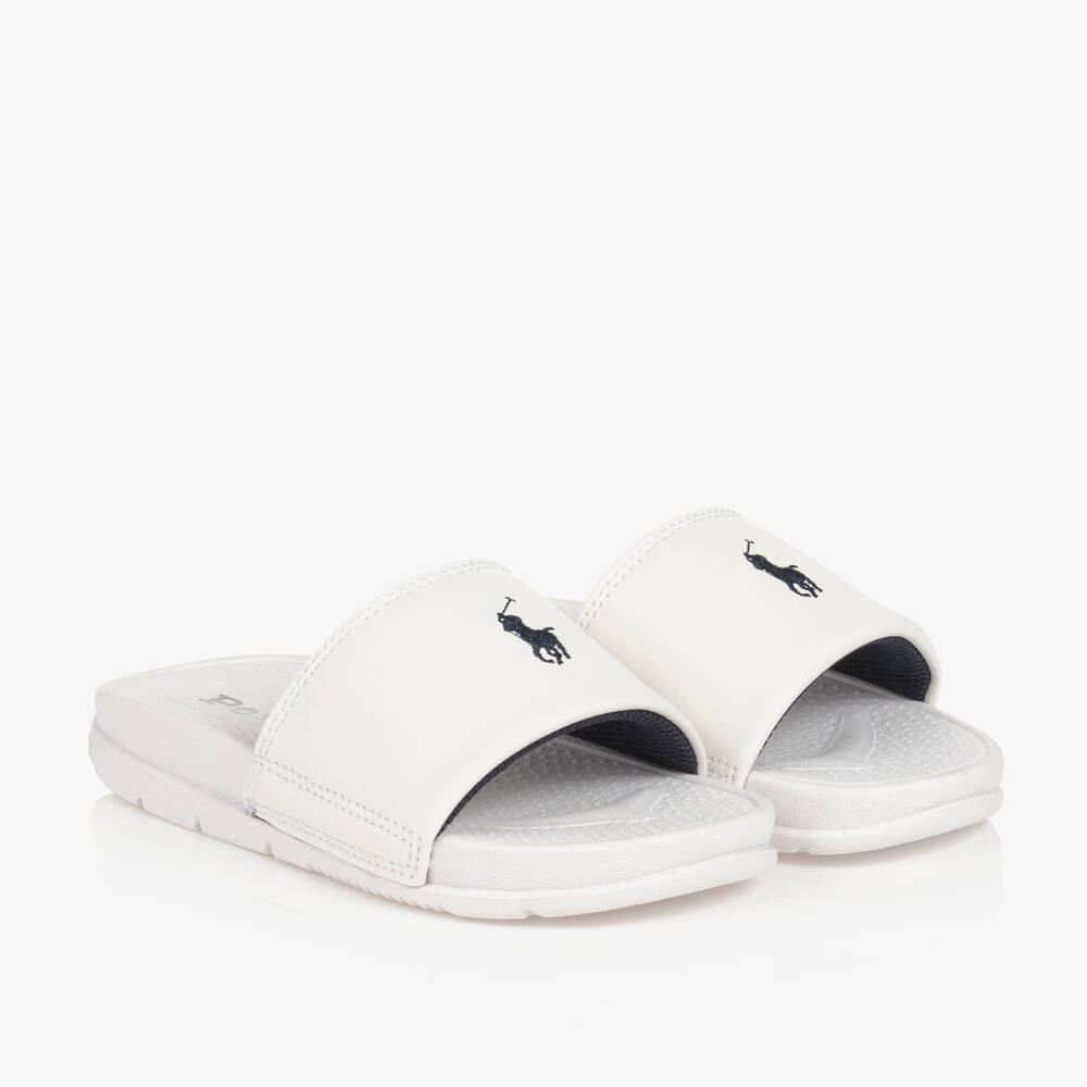 ralph lauren sliders white
