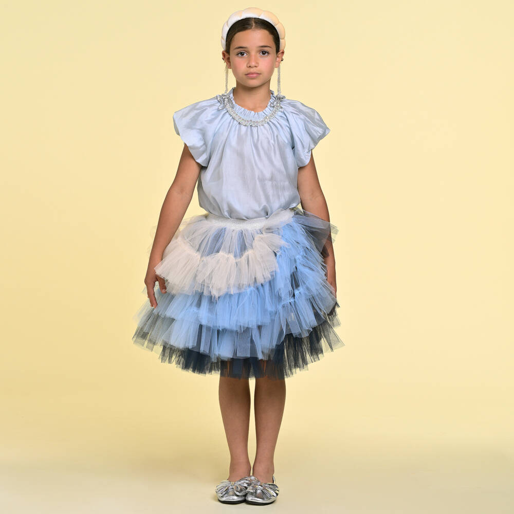 RaspberryPlum-Girls Blue Tulle Tutu Skirt | Childrensalon