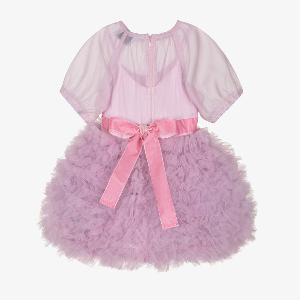 RaspberryPlum-Girls Lilac Chiffon & Tulle Puffball Dress | Childrensalon