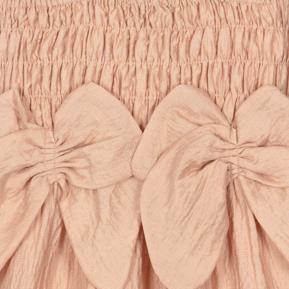 RaspberryPlum-فستان كرينكل مزين بفيونكات لون زهري | Childrensalon