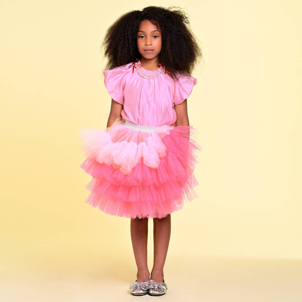 RaspberryPlum-Girls Pink Tulle Tutu Skirt | Childrensalon