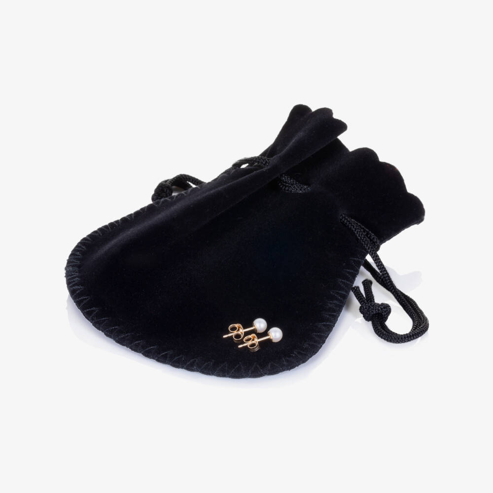 Raw Pearls-Girls 9ct Gold & Pearl Earrings (4mm) | Childrensalon