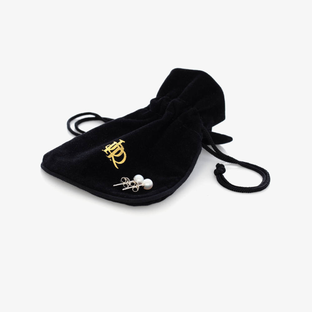 Raw Pearls-Girls Ivory Pearl Earrings (5mm) | Childrensalon