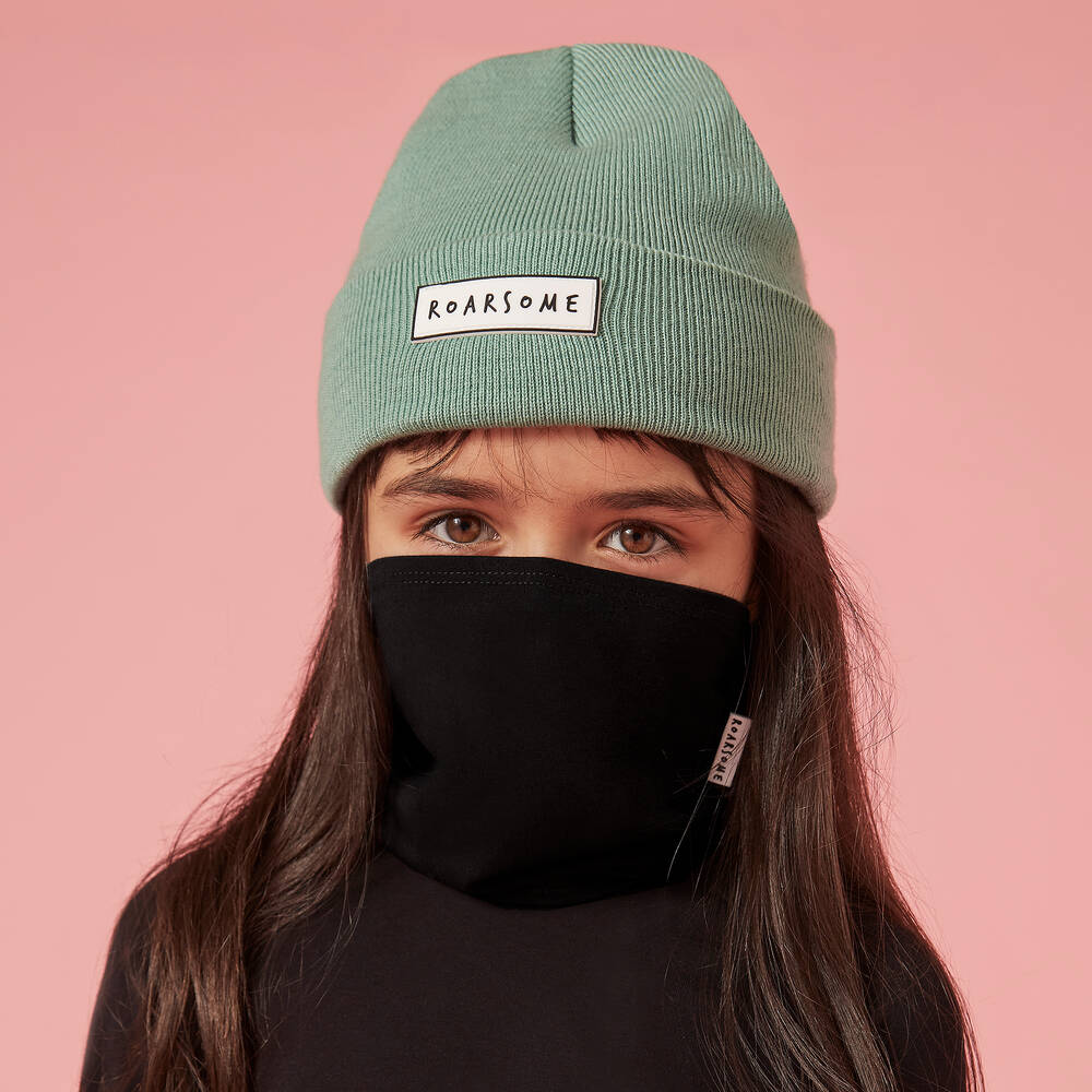 Roarsome-Black Bamboo Jersey Snood | Childrensalon