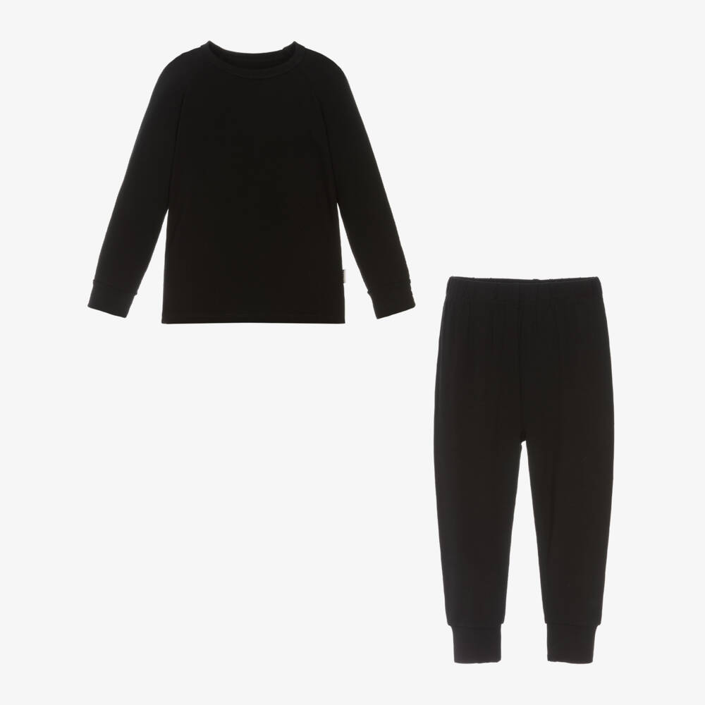 Roarsome-Black Bamboo Jersey Thermal Base Layer Set | Childrensalon