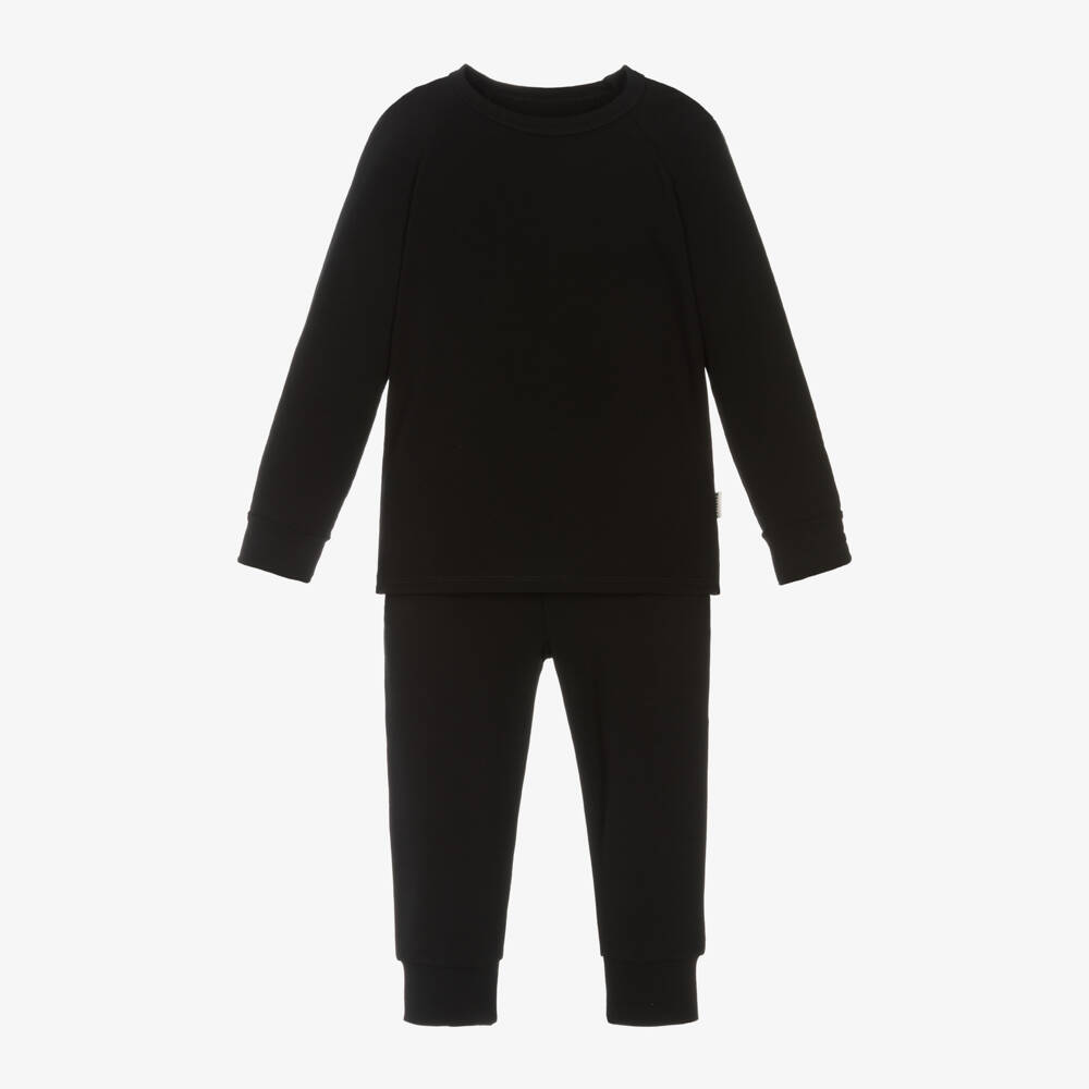 Roarsome-Black Bamboo Jersey Thermal Base Layer Set | Childrensalon