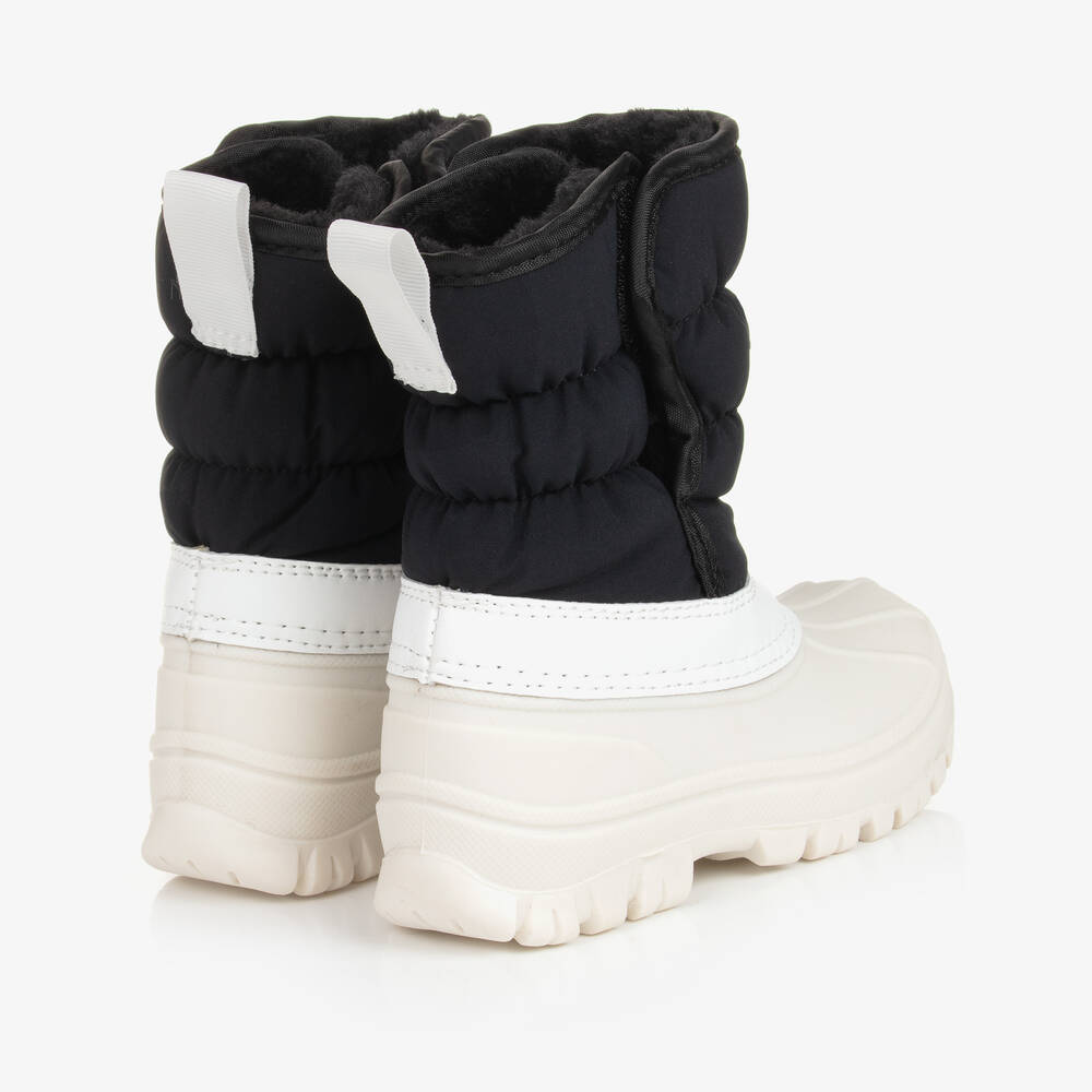Roarsome-Black & White Waterproof Snow Boots | Childrensalon