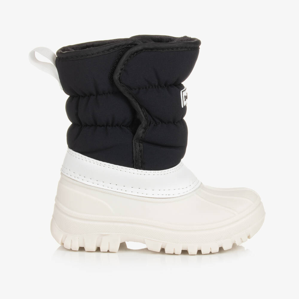 Roarsome-Black & White Waterproof Snow Boots | Childrensalon