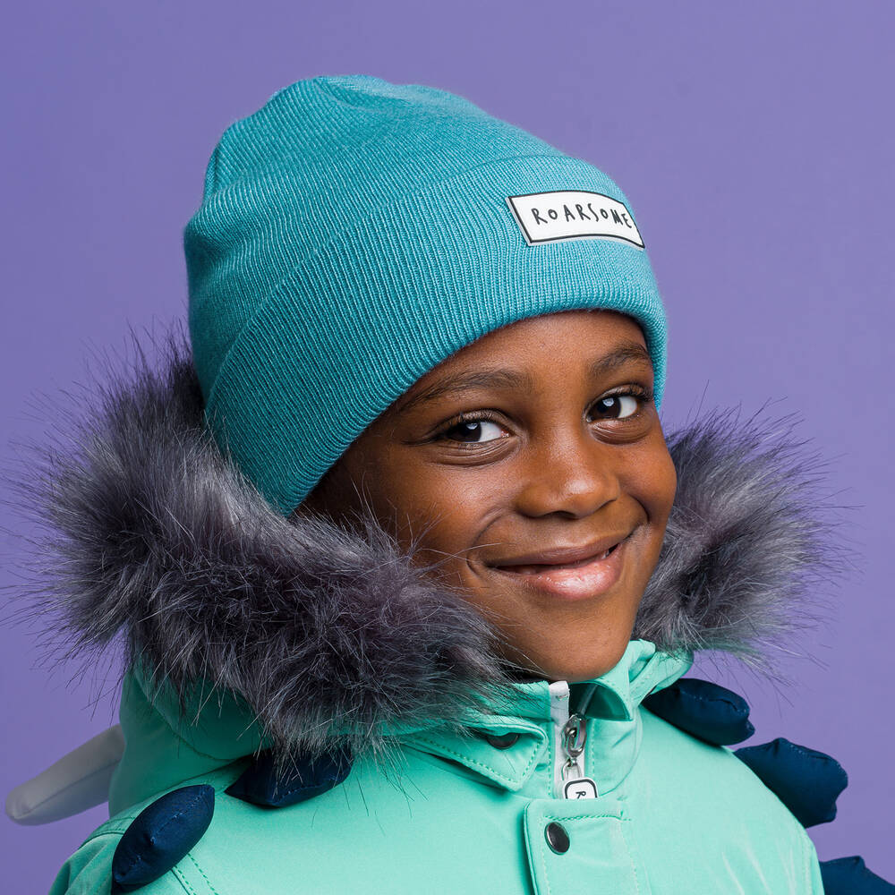 Roarsome-Голубая вязаная шапка-бини | Childrensalon