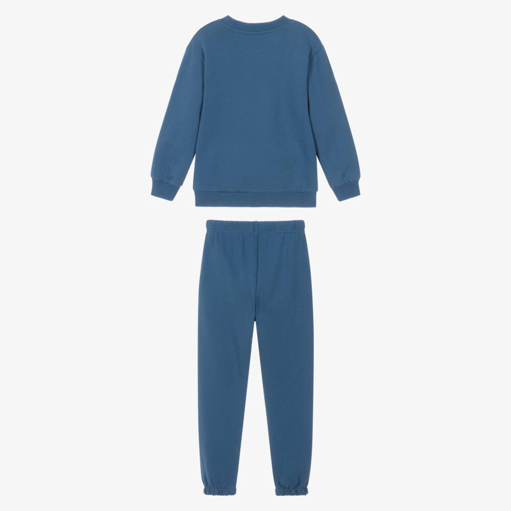 Roarsome-Спортивный костюм синий из органического хлопка с акулой Риф | Childrensalon