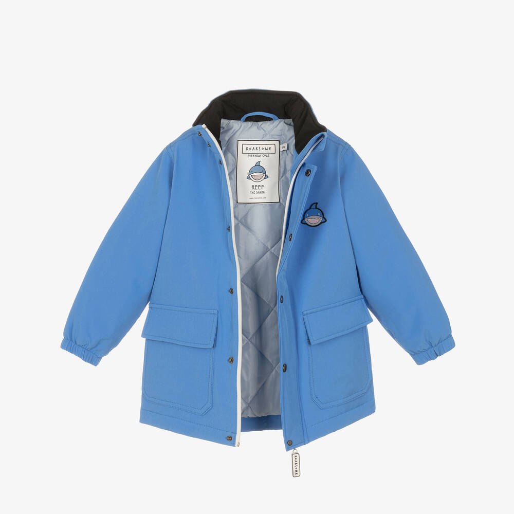Roarsome-Blue Reef The Shark Waterproof Coat | Childrensalon