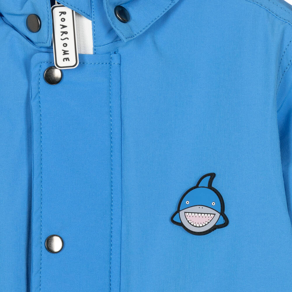Roarsome-Blue Reef The Shark Waterproof Coat | Childrensalon