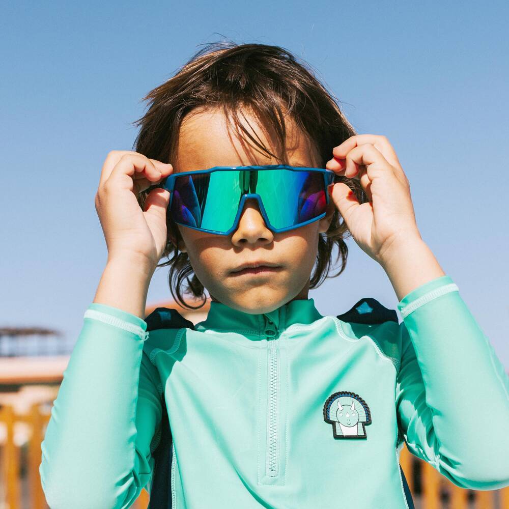 Roarsome-Blue Sunglasses with Mirrored Lenses | Childrensalon